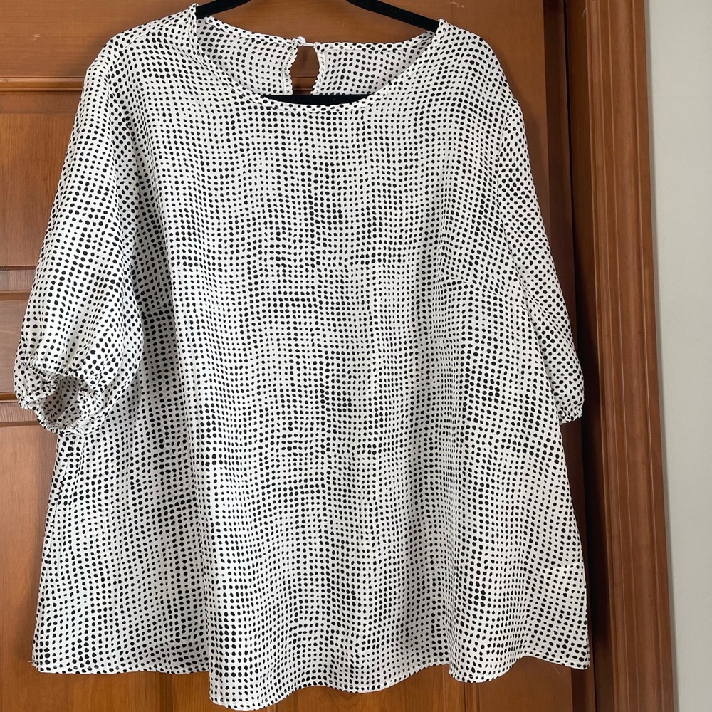 White with Black Dots Top